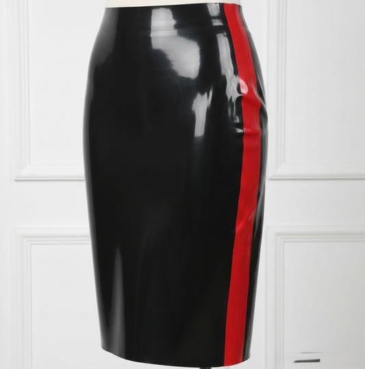 Blak pencil skirt with red trim